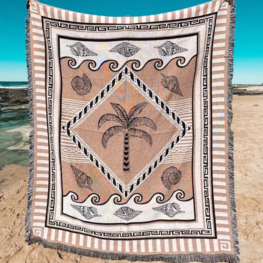 Holliday and Home Panama Woven Throw/Rug in Sand | Island Collective